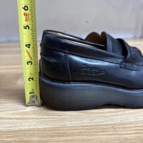 dr marten 8640 CK A 05 womens black leather chunky flats Slip On Size 4 - Picture 2 of 8